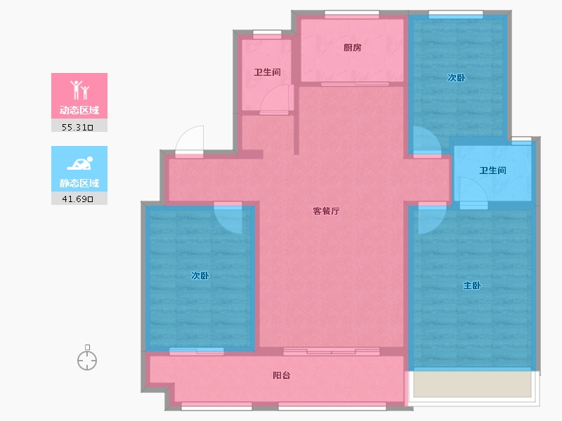 河北省-沧州市-泰和嘉園-100.00-户型库-动静分区