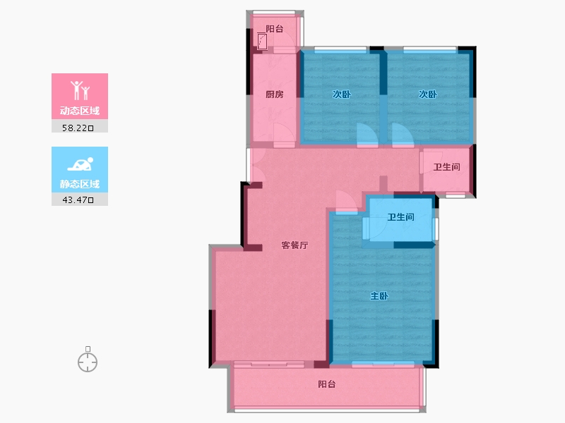 四川省-德阳市-琥珀城-103.00-户型库-动静分区