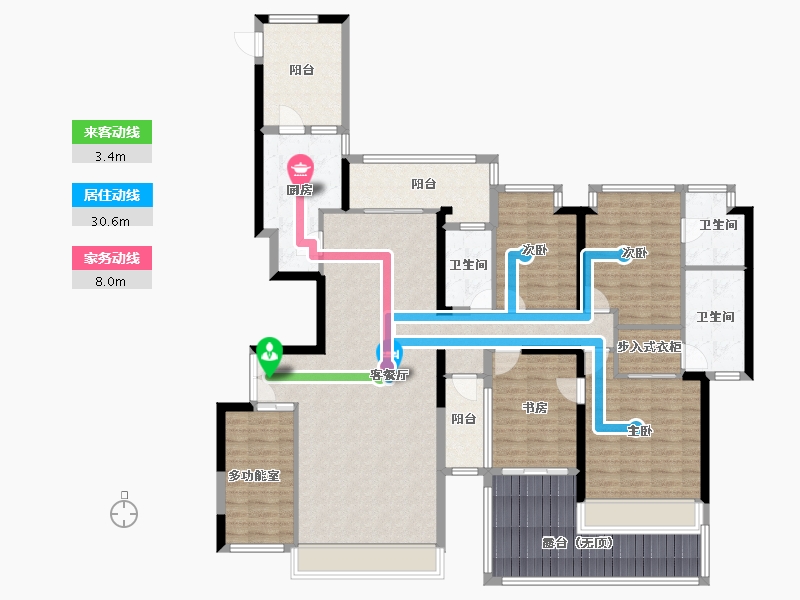 黑龙江省-鹤岗市-半山海景·兰溪谷-二期-163.30-户型库-动静线