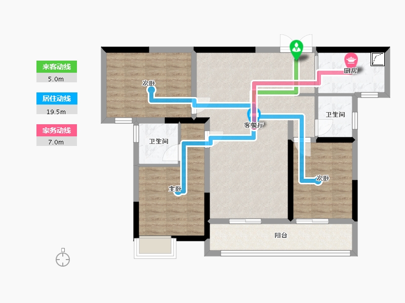 湖南省-湘潭市-长河湾-120.00-户型库-动静线