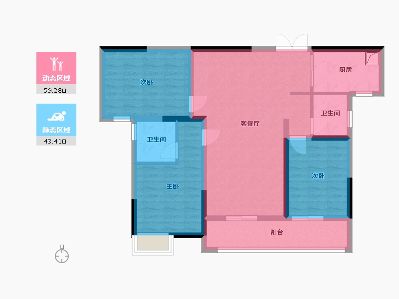 湖南省-湘潭市-长河湾-120.00-户型库-动静分区