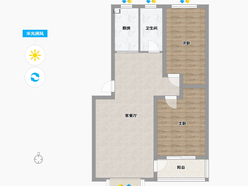 山东省-淄博市-和谐家园-90.00-户型库-采光通风