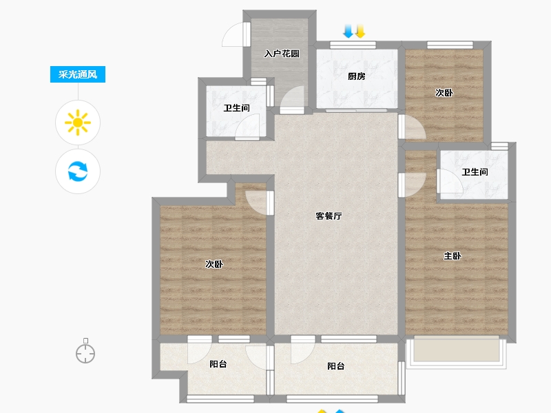 山东省-济宁市-龙城公馆-98.00-户型库-采光通风