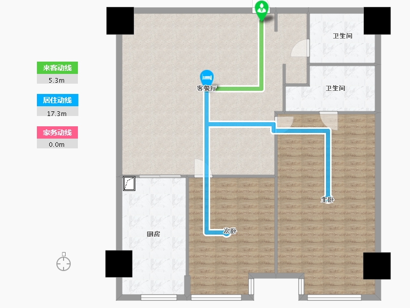 江苏省-苏州市-凤凰城-132.00-户型库-动静线