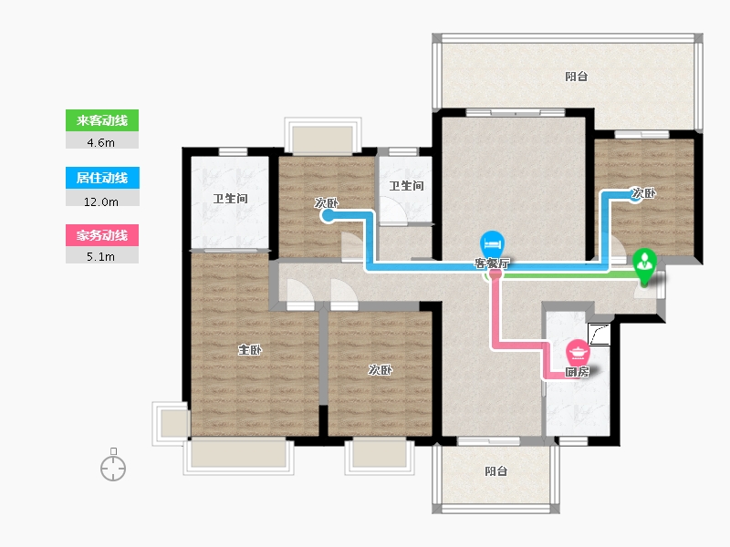 广西壮族自治区-南宁市-华润置地中山府-140.00-户型库-动静线