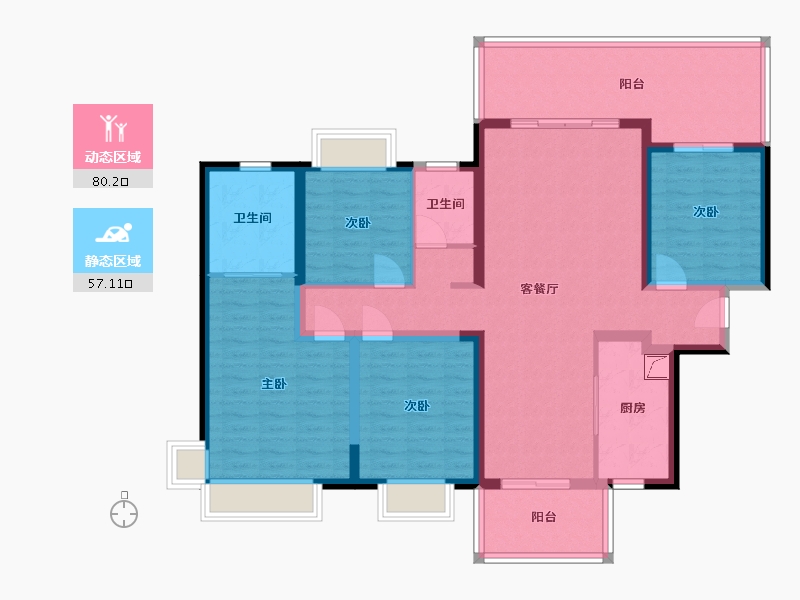 广西壮族自治区-南宁市-华润置地中山府-140.00-户型库-动静分区