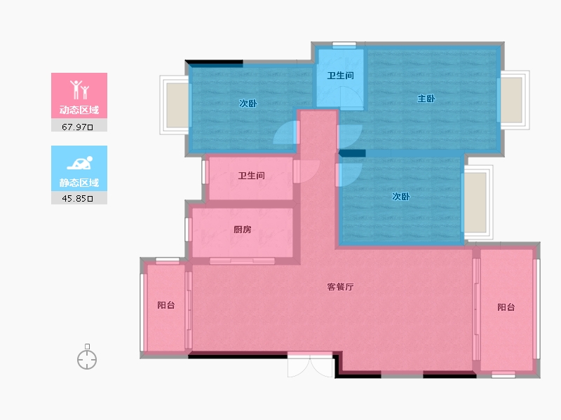 江西省-宜春市-帝景龙湖-103.99-户型库-动静分区