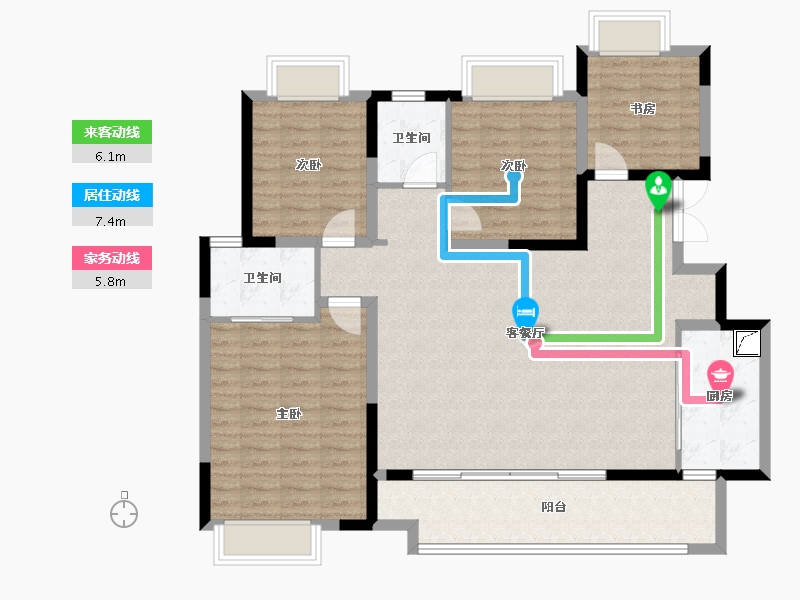 重庆-重庆市-融创文旅城-124.00-户型库-动静线