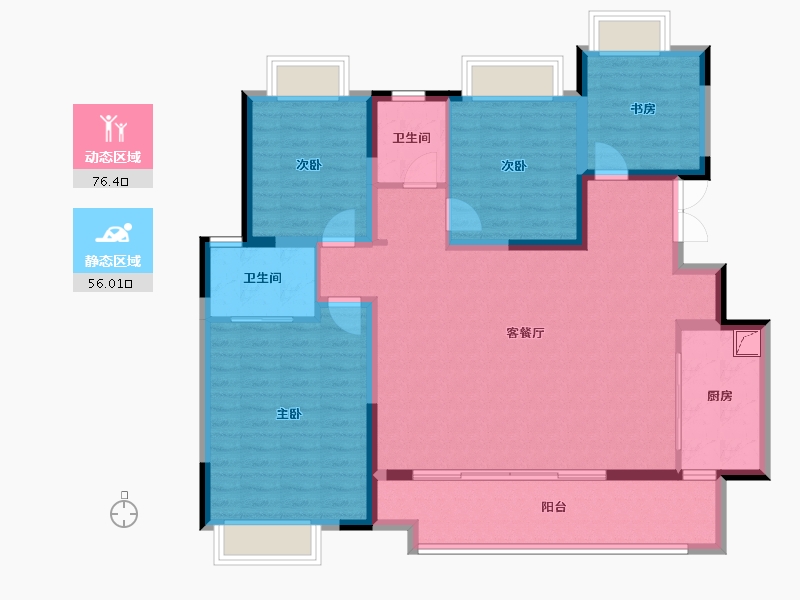 重庆-重庆市-融创文旅城-124.00-户型库-动静分区