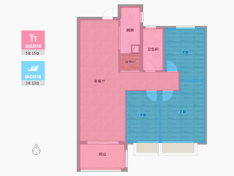 安徽省-淮北市-淮北港利文庭雅苑-85.00-户型库-动静分区