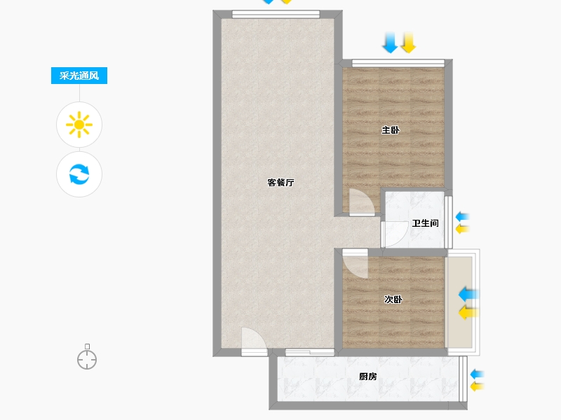 四川省-成都市-金色鱼凫-73.64-户型库-采光通风