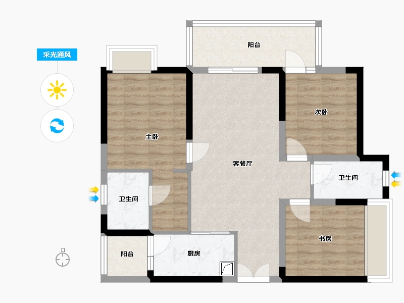 四川省-成都市-川发天府上城-94.00-户型库-采光通风