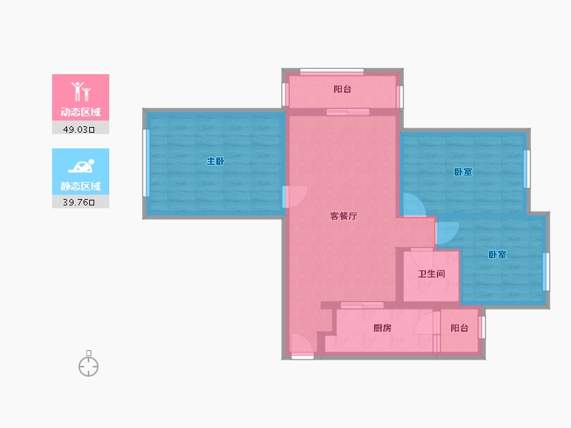 河北省-廊坊市-孔雀·英国宫-1期-79.71-户型库-动静分区