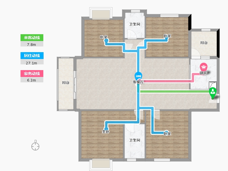 福建省-泉州市-御璟花园-140.00-户型库-动静线