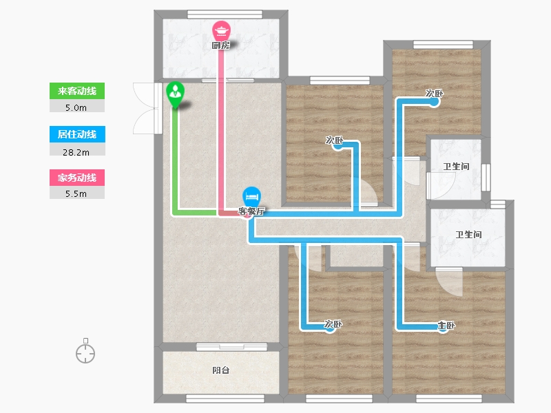 浙江省-温州市-南塘府-90.00-户型库-动静线