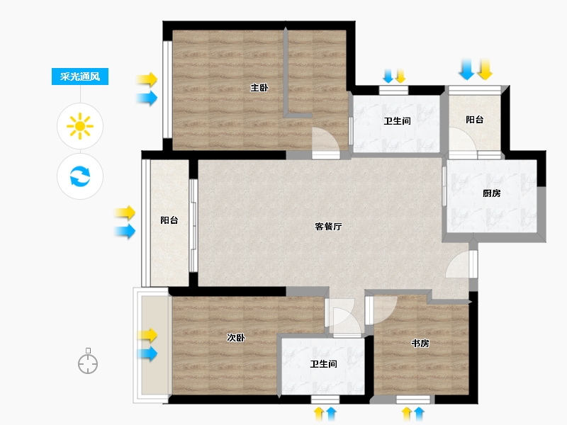 广东省-深圳市-天玺壹号-85.00-户型库-采光通风