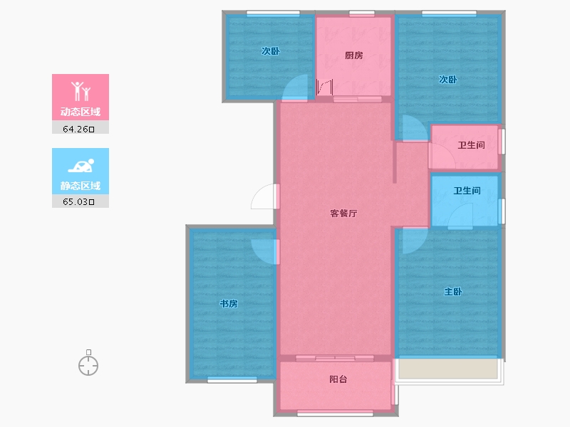 河南省-新乡市-碧桂园锦绣华府-117.00-户型库-动静分区