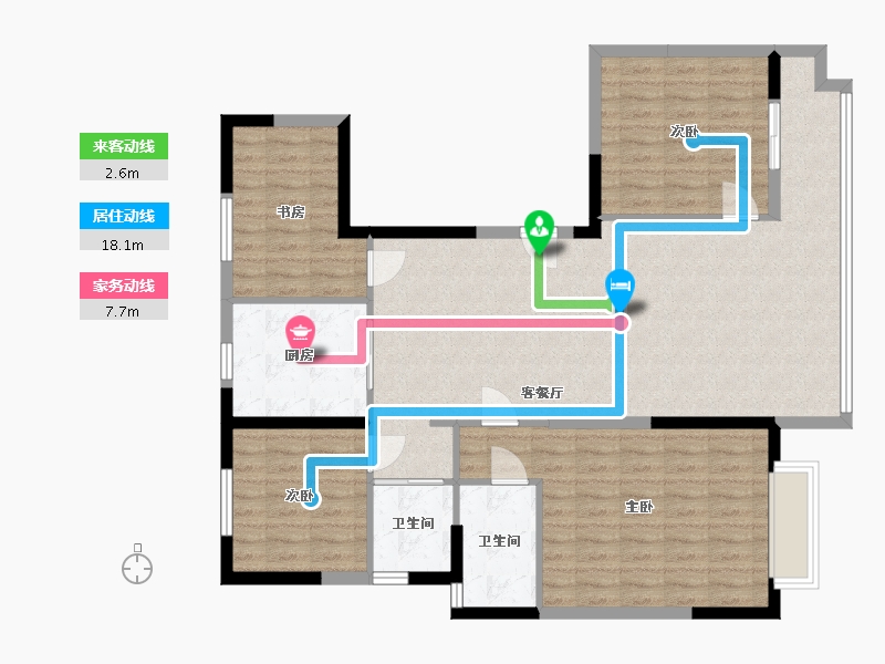 河北省-唐山市-碧桂园二期-115.34-户型库-动静线