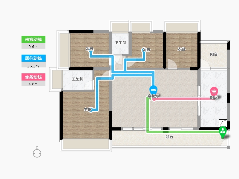 广东省-湛江市-宏业熙园-120.00-户型库-动静线