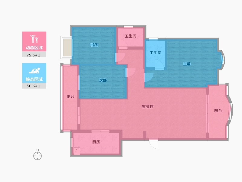 湖北省-武汉市-海景浪晴屿-E区-149.00-户型库-动静分区