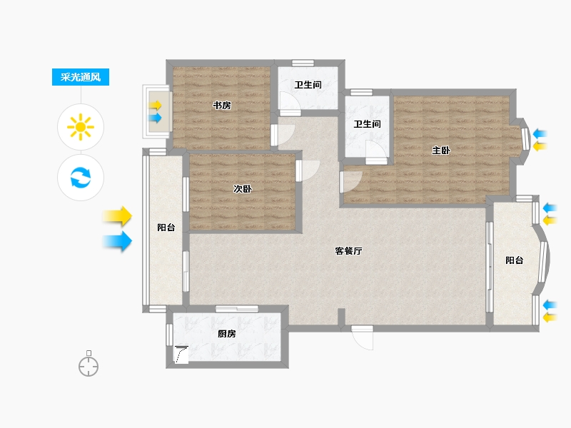 湖北省-武汉市-海景浪晴屿-E区-149.00-户型库-采光通风