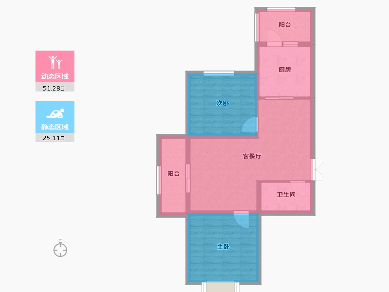 黑龙江省-哈尔滨市-尚熙雅居-74.00-户型库-动静分区