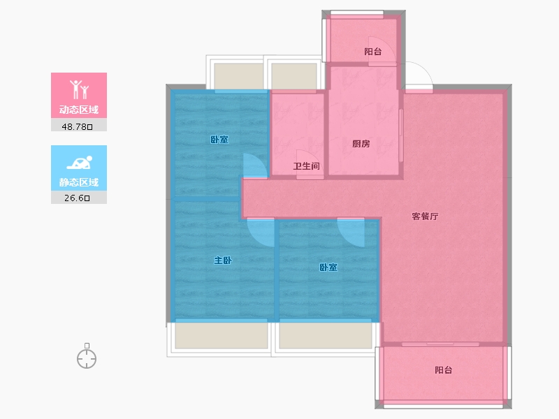 广东省-珠海市-翠湖苑-90.00-户型库-动静分区