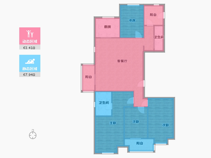 湖北省-武汉市-弘阳印月府-120.00-户型库-动静分区