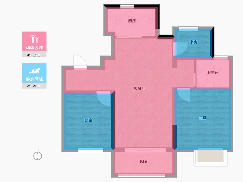 山东省-淄博市-天虹万象-87.00-户型库-动静分区