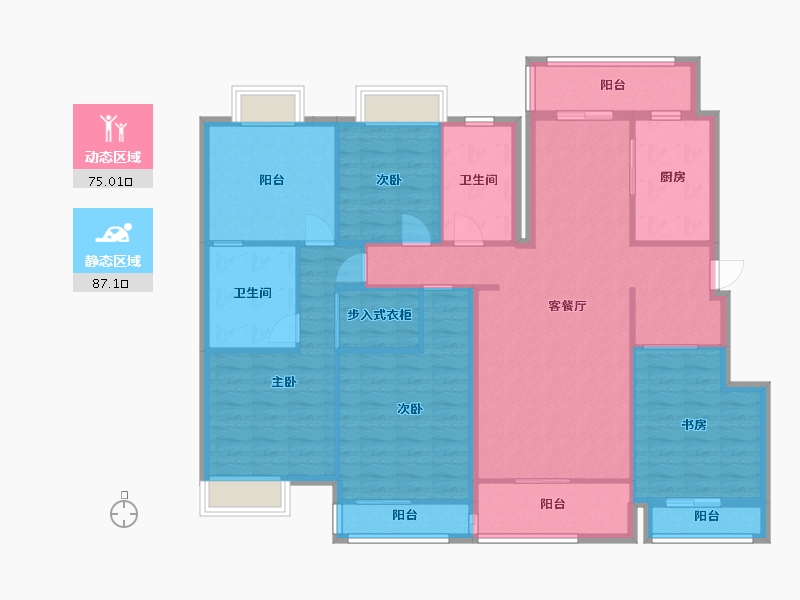 贵州省-黔南布依族苗族自治州-中铁-164.32-户型库-动静分区