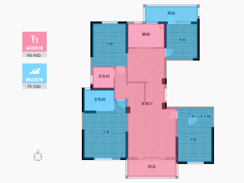 浙江省-嘉兴市-鸿樾府-150.00-户型库-动静分区