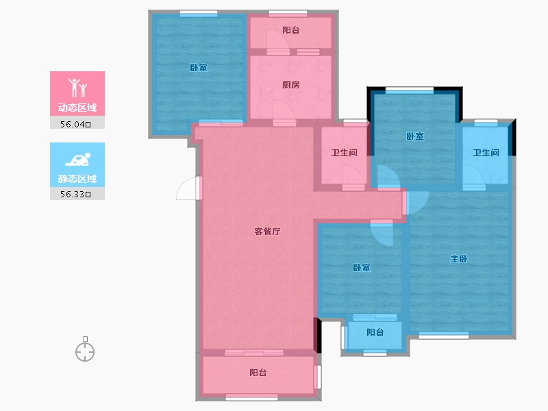 四川省-广安市-帝谷公园城-106.36-户型库-动静分区