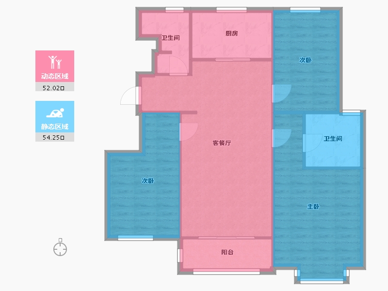 天津-天津市-吉宝季景兰庭-104.00-户型库-动静分区