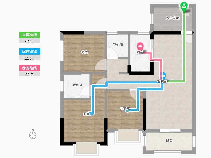 广东省-广州市-越秀·东坡-72.00-户型库-动静线