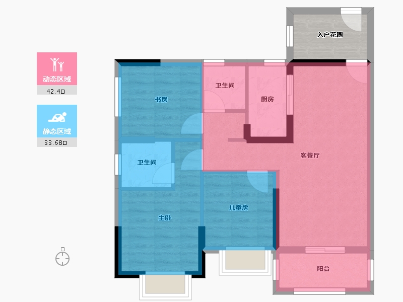 广东省-广州市-越秀·东坡-72.00-户型库-动静分区