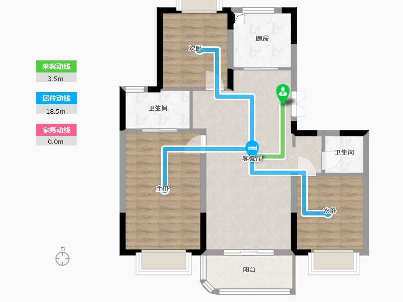 上海-上海市-万科莱茵半岛-115.60-户型库-动静线