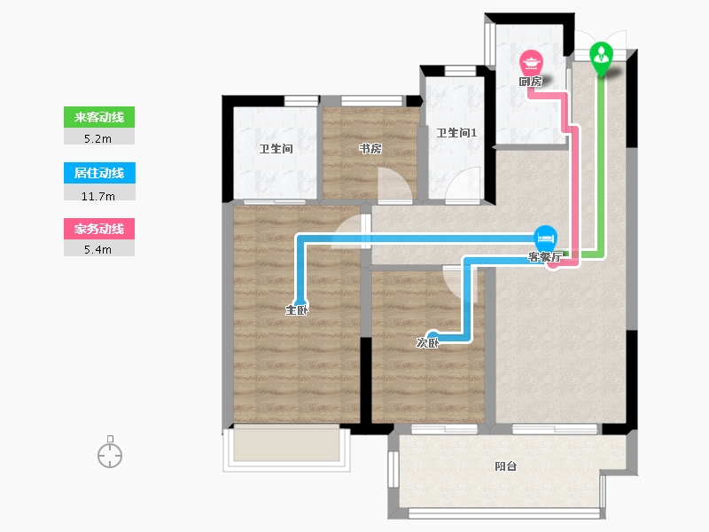 福建省-宁德市-山水华庭-73.00-户型库-动静线