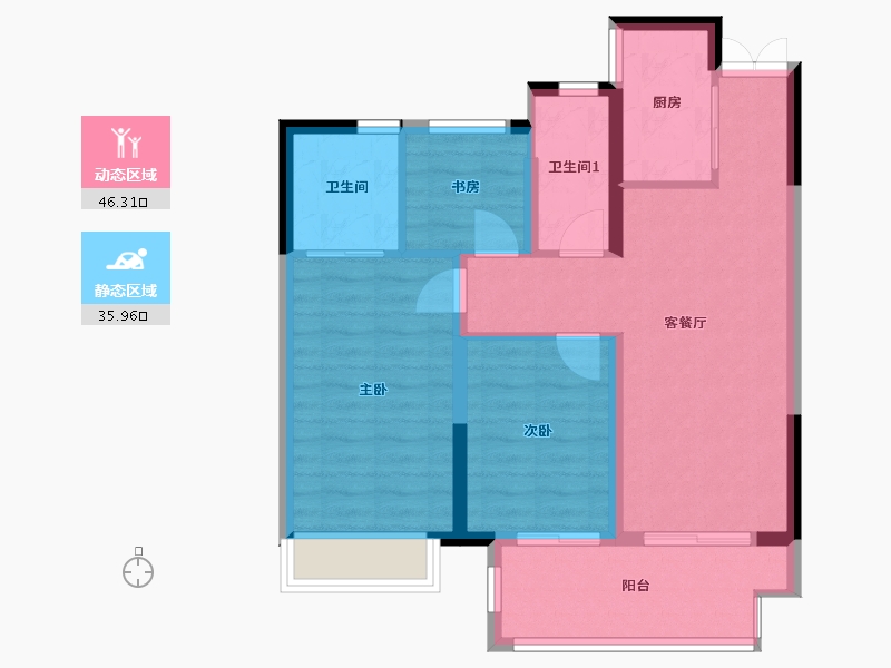 福建省-宁德市-山水华庭-73.00-户型库-动静分区