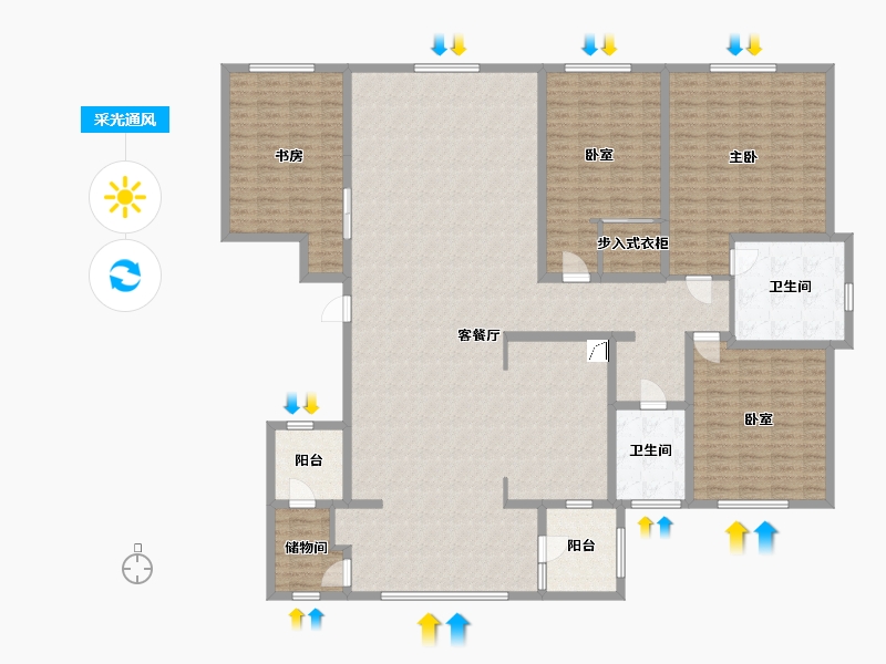 山东省-烟台市-海鑫花园-230.00-户型库-采光通风