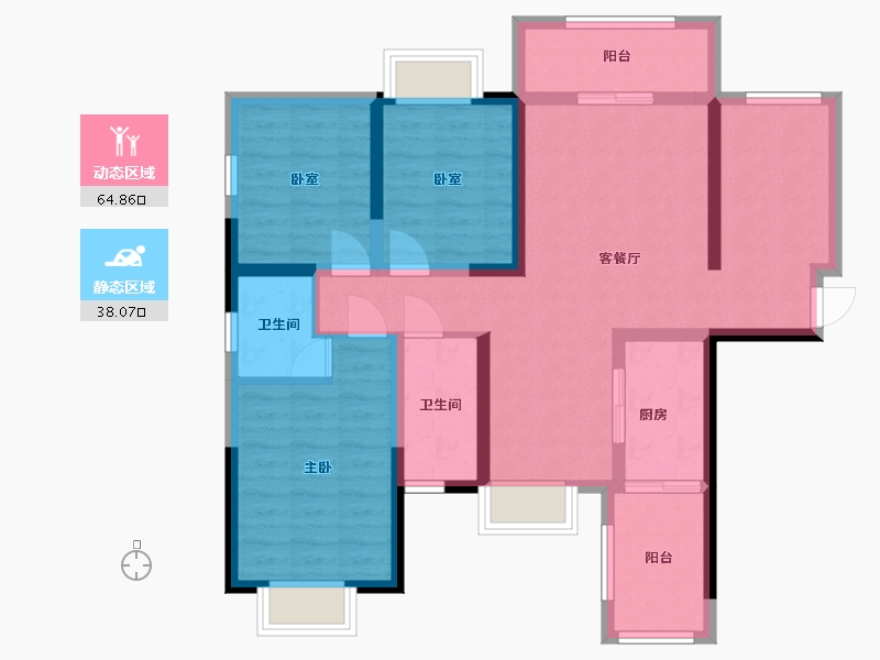 广西壮族自治区-玉林市-永坚·欢乐颂-108.87-户型库-动静分区