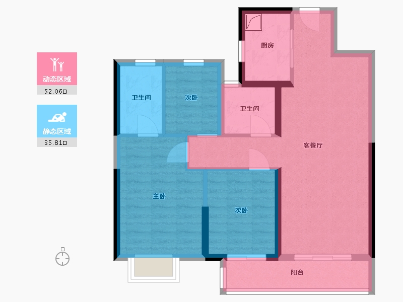 湖南省-长沙市-融创城-84.00-户型库-动静分区