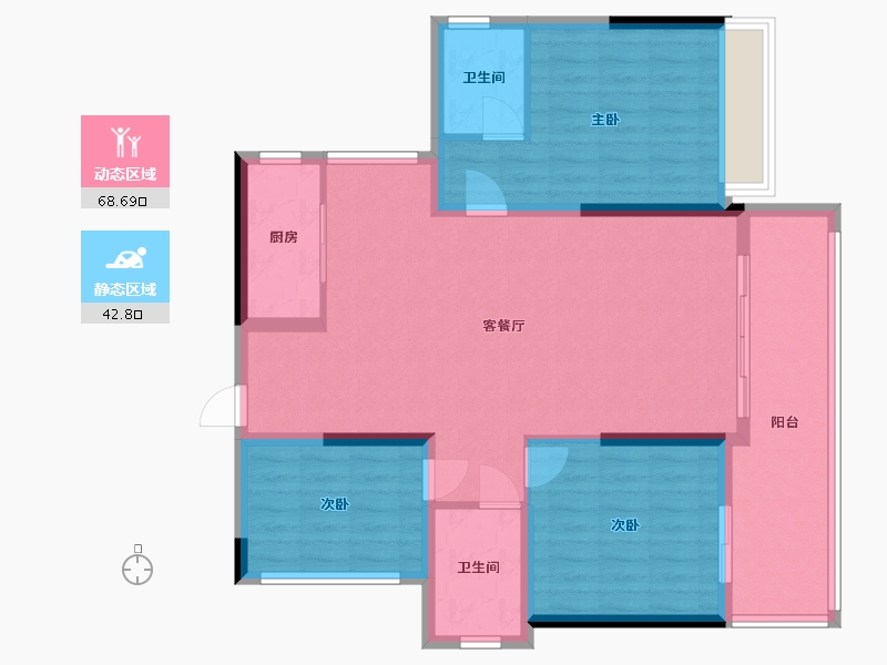 湖南省-湘西土家族苗族自治州-龙山县诚信华府-120.00-户型库-动静分区