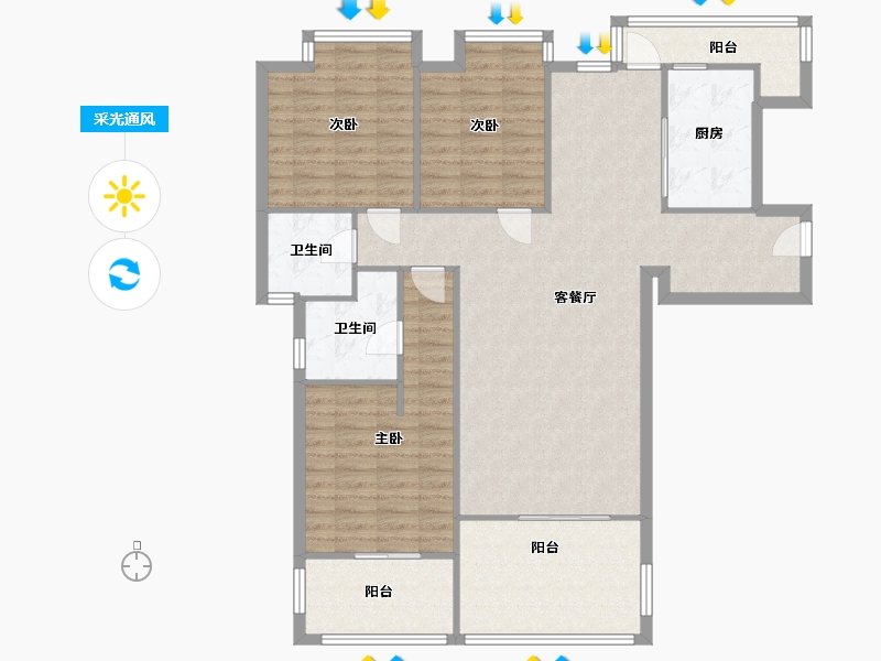 四川省-成都市-78号观邸-116.28-户型库-采光通风