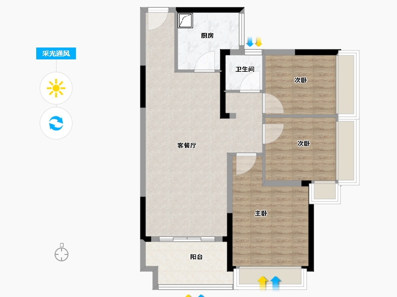 广东省-深圳市-塘尾华强城市花园-89.00-户型库-采光通风