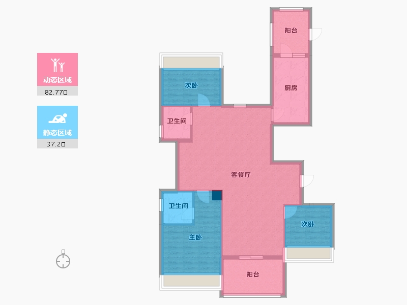 浙江省-杭州市-苕溪壹号-150.00-户型库-动静分区