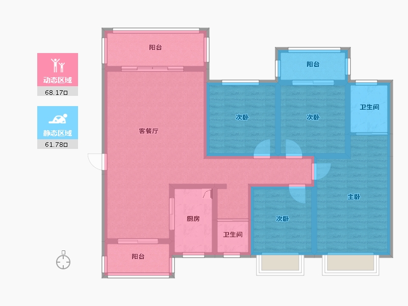 湖南省-邵阳市-伟业滨江时代城-120.00-户型库-动静分区