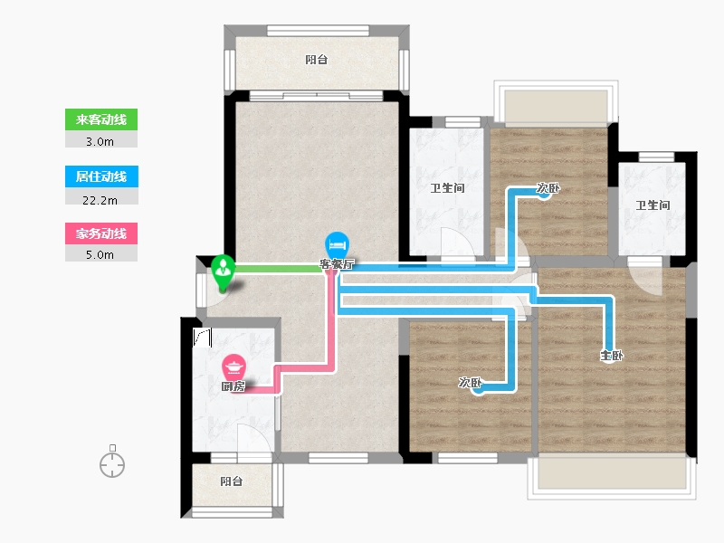 贵州省-遵义市-保利未来城市四街区-91.00-户型库-动静线