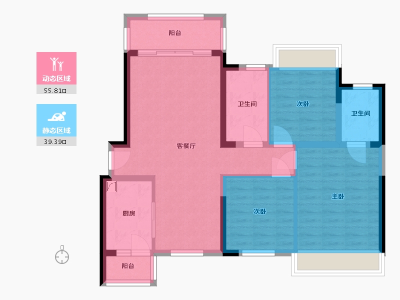 贵州省-遵义市-保利未来城市四街区-91.00-户型库-动静分区