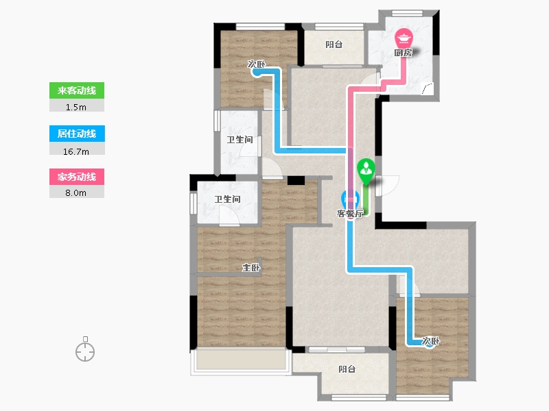 湖北省-恩施土家族苗族自治州-美景东方樾-120.00-户型库-动静线