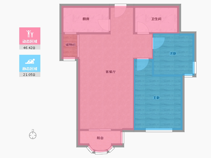 天津-天津市-纯皓家园-61.00-户型库-动静分区